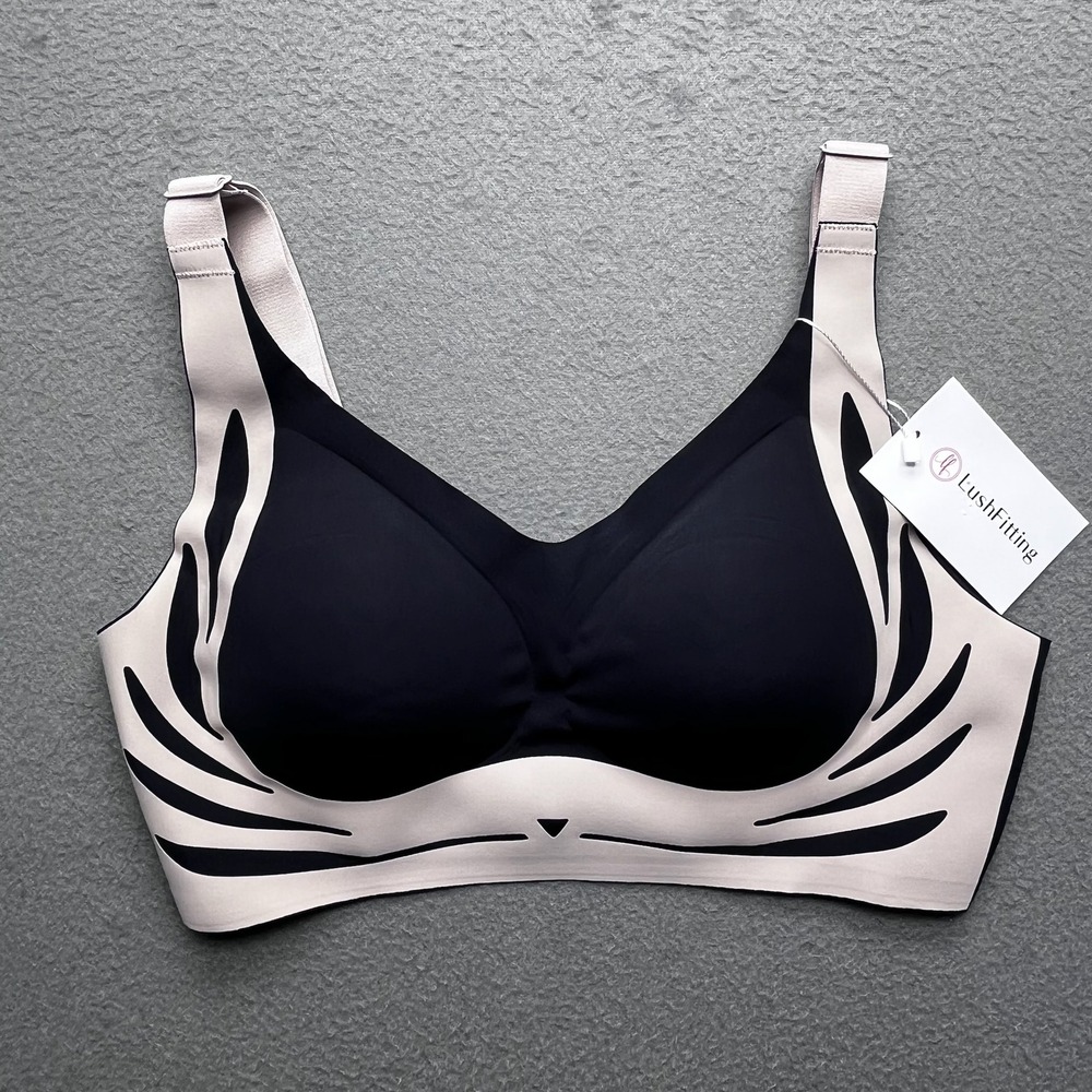 LushFitting Women‎ Wireless Bra Nylon Elastane 3XL Graphic Laser Cut Modern